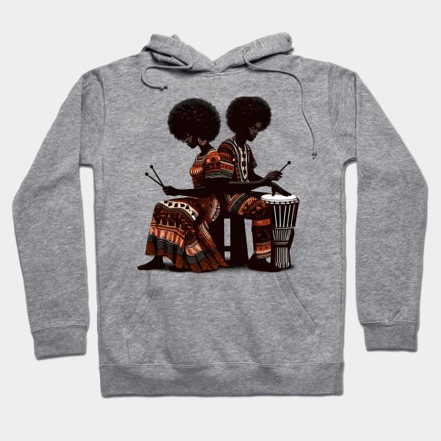 Afrocentric Drums Hoodie by Graceful Designs